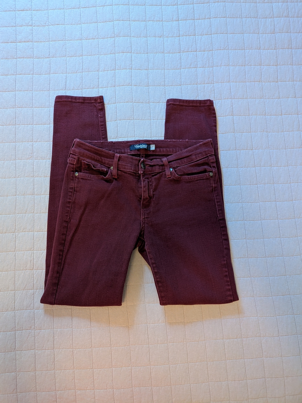 Eunina Burgundy Straight Leg Jean